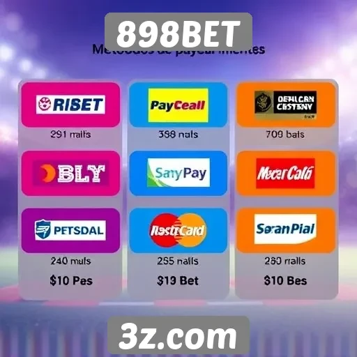 Métodos de pagamento oferecidos pelo 898BET